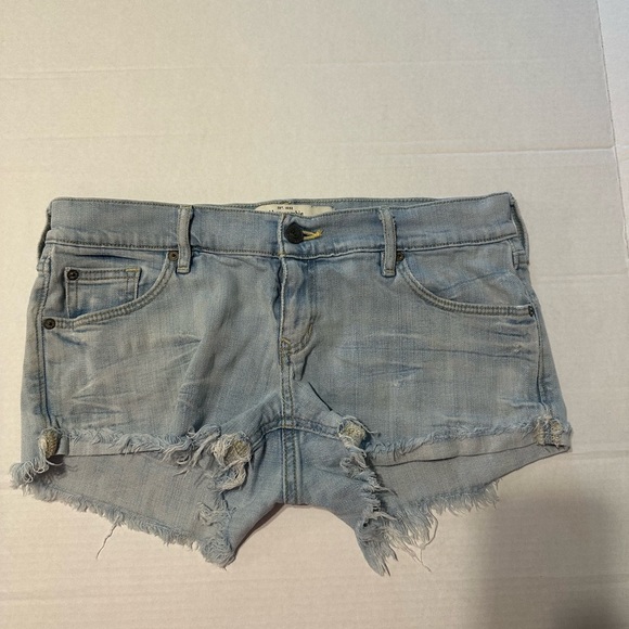 Abercrombie & Fitch Blue Jean Shorts Distressed Cut-Off - Picture 1 of 4
